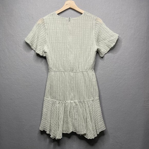 Hyfve Womens Light Green Textured Short-Sleeve Wrap Dress S Rayon/Nylon - Picture 6 of 7